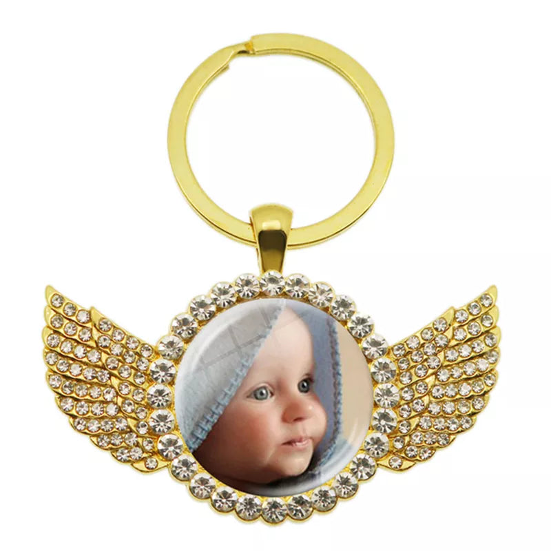 Personalized Custom Keychain Photo Mum Dad Baby Children Grandpa Parents Custom Designed Photo for Family Anniversary