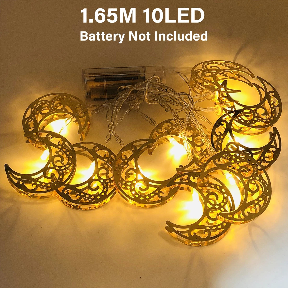 1.6M Moon Star Led Light String Eid Mubarak Decor Ramadan Decor for Home Muslim Islamic Decor Hajj Ramadan Kareem Eid Al Adha