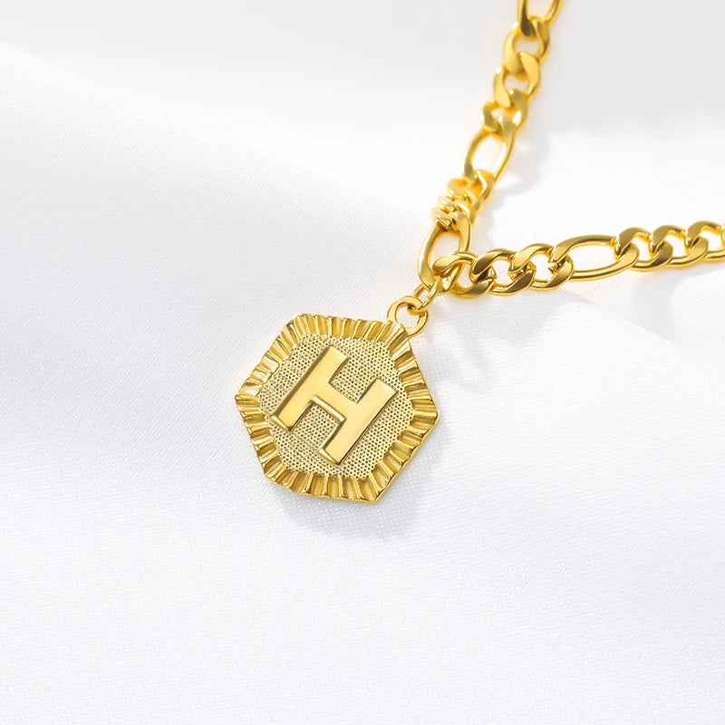 A-Z Initial Letter Anklets for Women Stainless Steel Anklet  21cm + 10cm Figaro Chain Summer Beach Accessories Jewelry