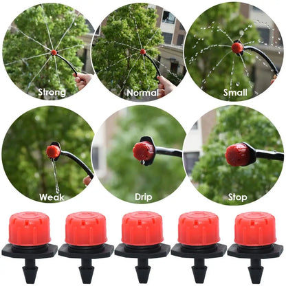 30-500pcs Adjustable 1/4 Irrigation Misting Dripper Sprinkler Head Micro Flow Drip Head Garden Watering Tool Lawn Greenhouse