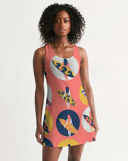 Women's Surfer Girl Casual and Fun Racerback Dress