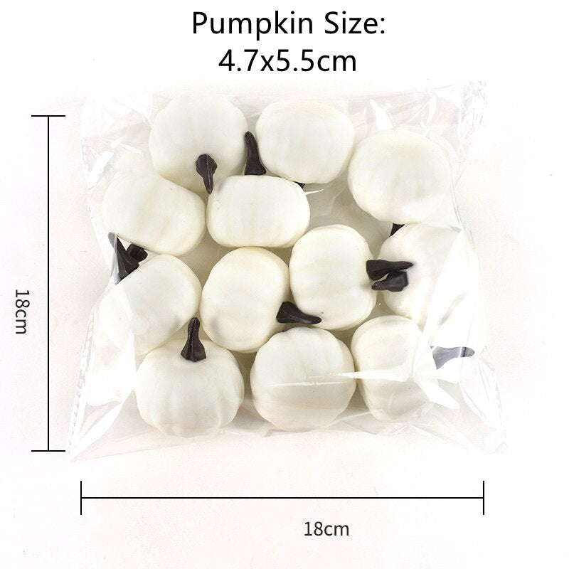 12pcs Mini Artificial Halloween Pumpkin Decor Simulation Vegetable DIY Craft Halloween Home Party Decoration Farmhouse Harvest
