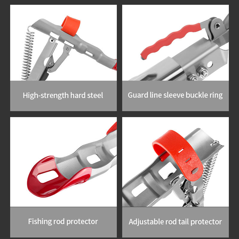 LINNHUE Fishing Rod Holder Spring Automatic Full Stainless Steel Adjustable Sensitivity Folding Fishing Accessories Bracket