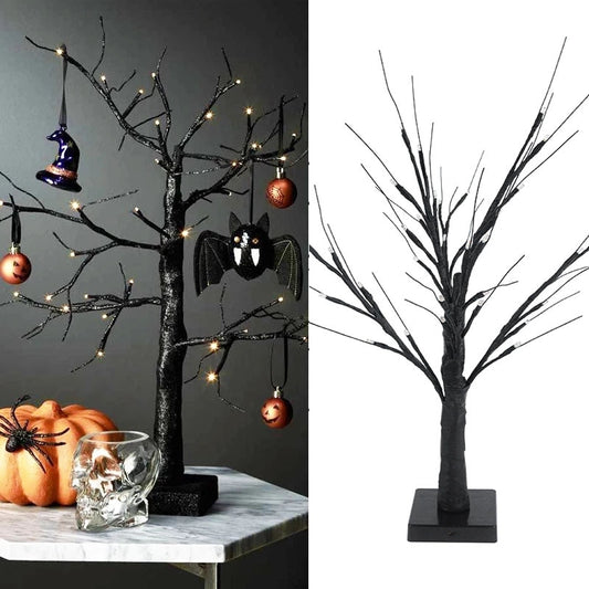 Halloween Decor LED Birch Tree Light Halloween Party Hanging Ornaments Tree Decorations for Home Table Kids Christmas Lamp