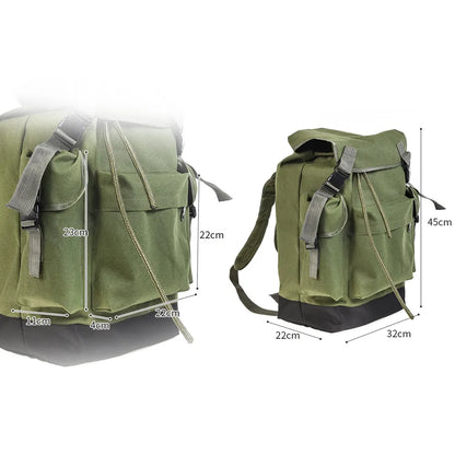 70L Large Capacity Multifunctional Army Green Canvas Carp Fishing Bag Fishing Tackle Backpack Durable and Wear-Resistant to Use.