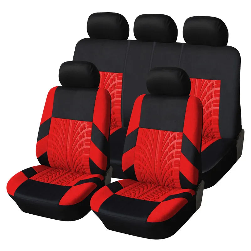 AUTOYOUTH Car Seat Covers Full Set Car Seat Protector Auto Seat Covers Polyester Fabric Universal Fits Most Cars Covers Orange