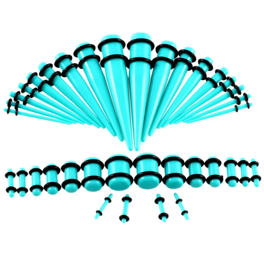 36pcs/Lot Acrylic Ear Gauge Taper and Plug Stretching Kits Mixed Color Ear Flesh Tunnel Expansion Body Piercing Jewelry 14g-00g