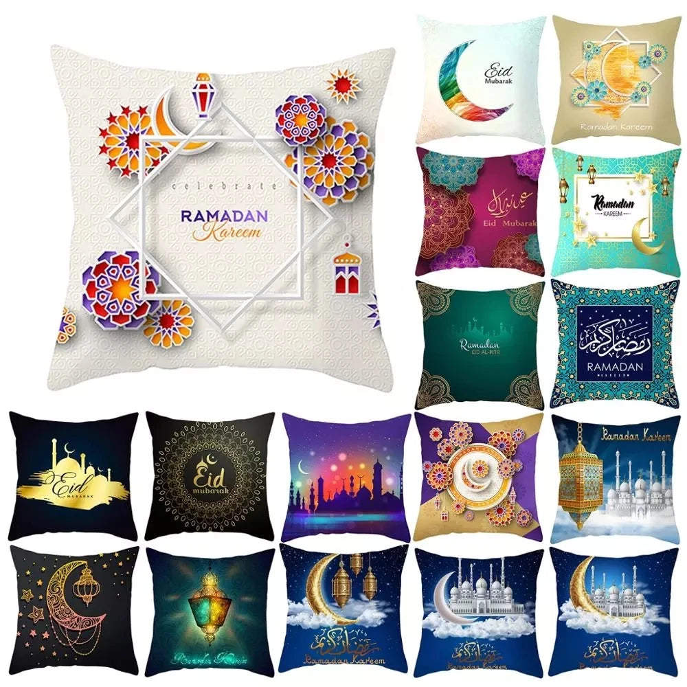 Ramadan MUBARAK Cushion Cover Eid Mubarak Decoration Islamic Muslim Party Favors Islam Eid Al Adha Ramadan Kareem 45x45cm