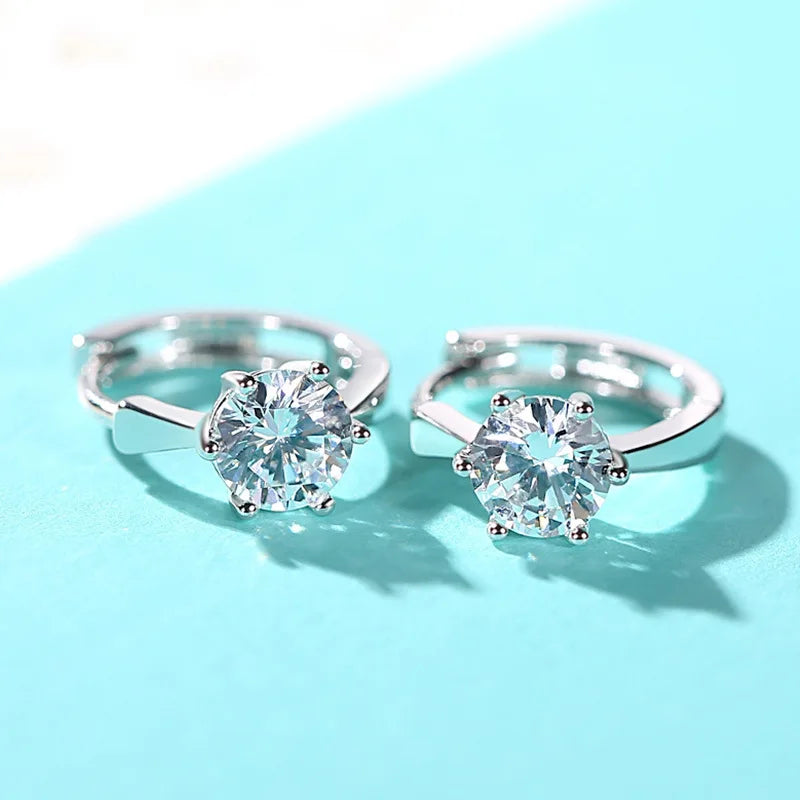 ZHOUYANG Stud Earrings for Women Classic Six Claw Clear AAA+Cubic Zirconia Rose Gold Color Fashion Jewelry for Girls KAE094