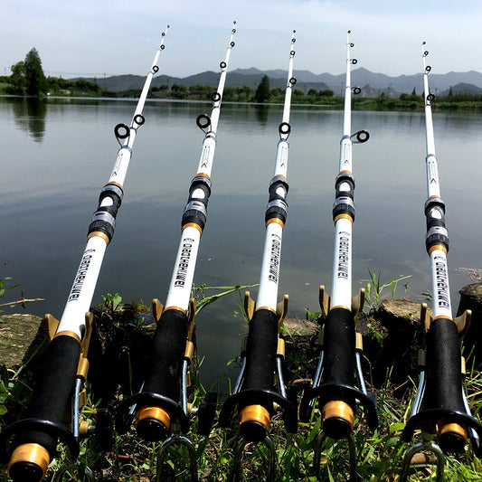 GHOTDA Sea Pole Carbon FRP Material Fishing Rod Quality 2.1m - 3.6m Telescopic Fishing Rod Carbon Fiber Spinning Rod