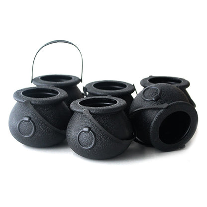 6/10pcs Mini Halloween Candy Bucket Pot Witch Skeleton Pumpkin Cauldron Holder Jar Trick or Treat Halloween Party Decorations