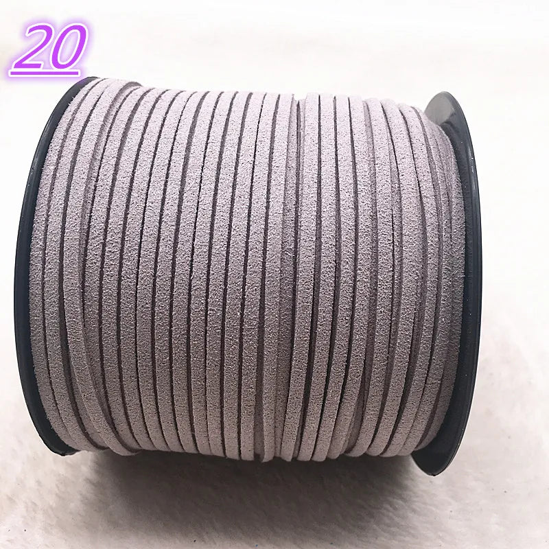 NEW 5yards/Lot 3mm Double Sided Suede Braided Cord Korean Velvet Leather Handmade Beading Bracelet Jewelry String
