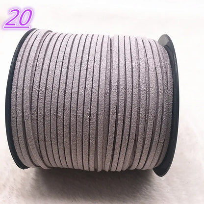 NEW 5yards/Lot 3mm Double Sided Suede Braided Cord Korean Velvet Leather Handmade Beading Bracelet Jewelry String
