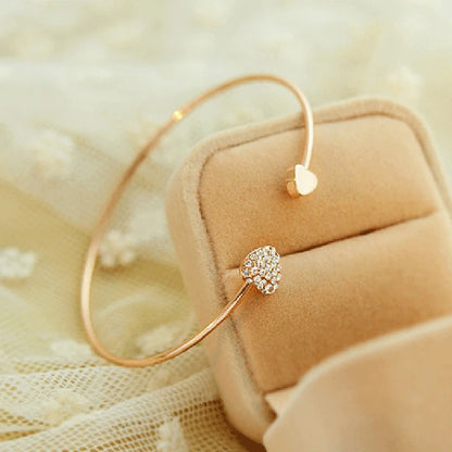 Women Silver Color Rose Gold Bracelet for Female Pulseras Crystal Heart Charm Bracelet Women Bridal Wedding Fine Jewelry