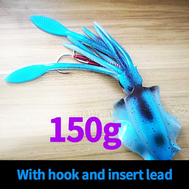 SUNMILE Fishing Soft Squid Lure 20g/60g/80g/100g/120g/150g Luminous/Uv Squid Jig Fishing Lures for Sea Fishing Wobbler Bait