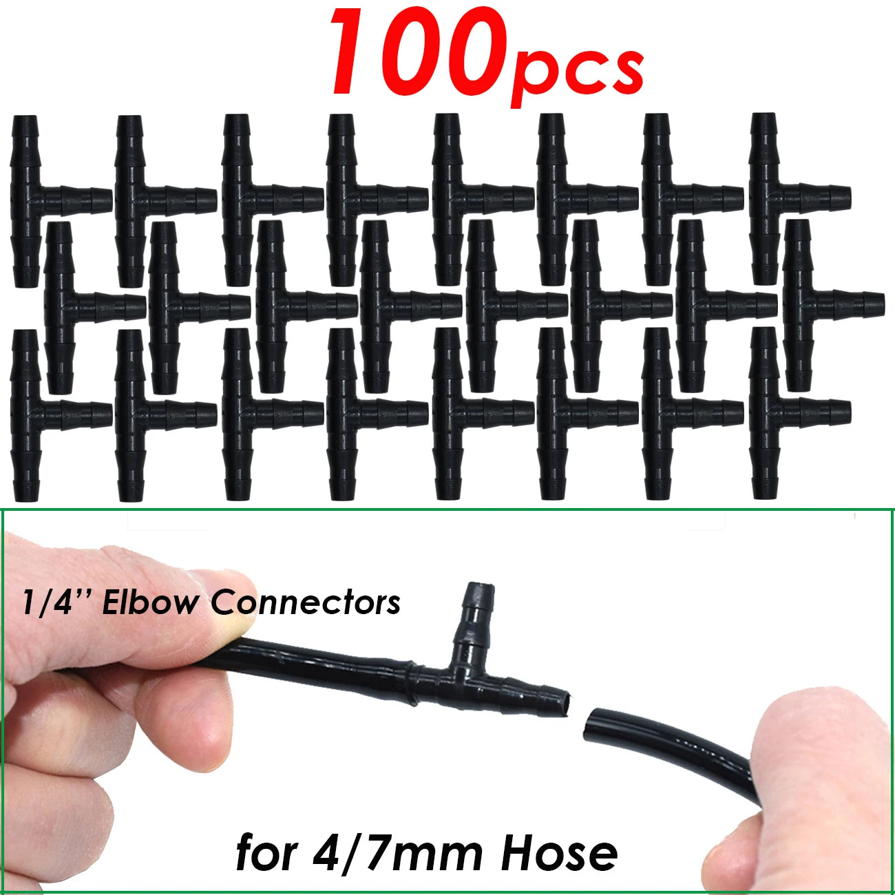 50-200pcs Durable 1/4'' C-Type Hook Fixed Stem Support Holder Stakes for 4/7mm Hose Flowerpot Drip Irrigation Fitting Greenhouse