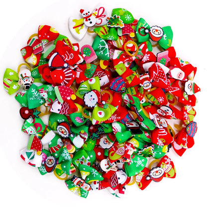 20PCS Pet Bows Dog Hair Bows for Puppy Yorkshirk Small Dogs Hair Accessories Grooming Bows Rubber Bands Dog Bows Pet Supplies
