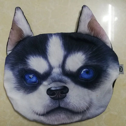 Newest 2024 3D Printed Dog Cat Face Car Headrest Neck Rest Auto Neck Safety Cushion Car Neck Support Headrest Without Filler