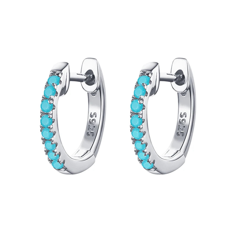 BAMOER 925 Sterling Silver Round Circle Hoop Earrings for Women Gold Color Earrings Sterling Silver Jewelry