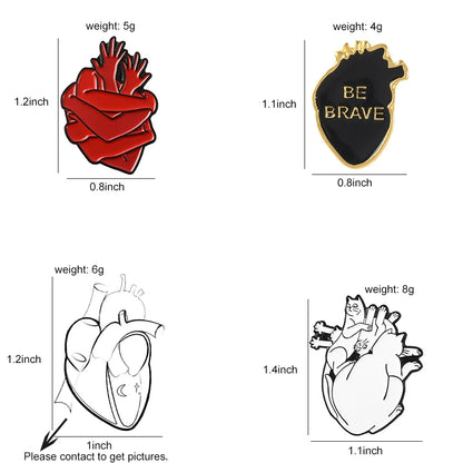 Heart Enamel Pin Starry Heart Brave Cats Bloodthirsty Hug Brooches Bag Clothes Lapel Pin Badge Jewelry