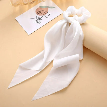 Santa Claus Bows Hair Scrunchies Long Ribbon Ponytail Scarf  Hair Tie Women Girls Elastic Hair Bands Christmas Hair Accessories