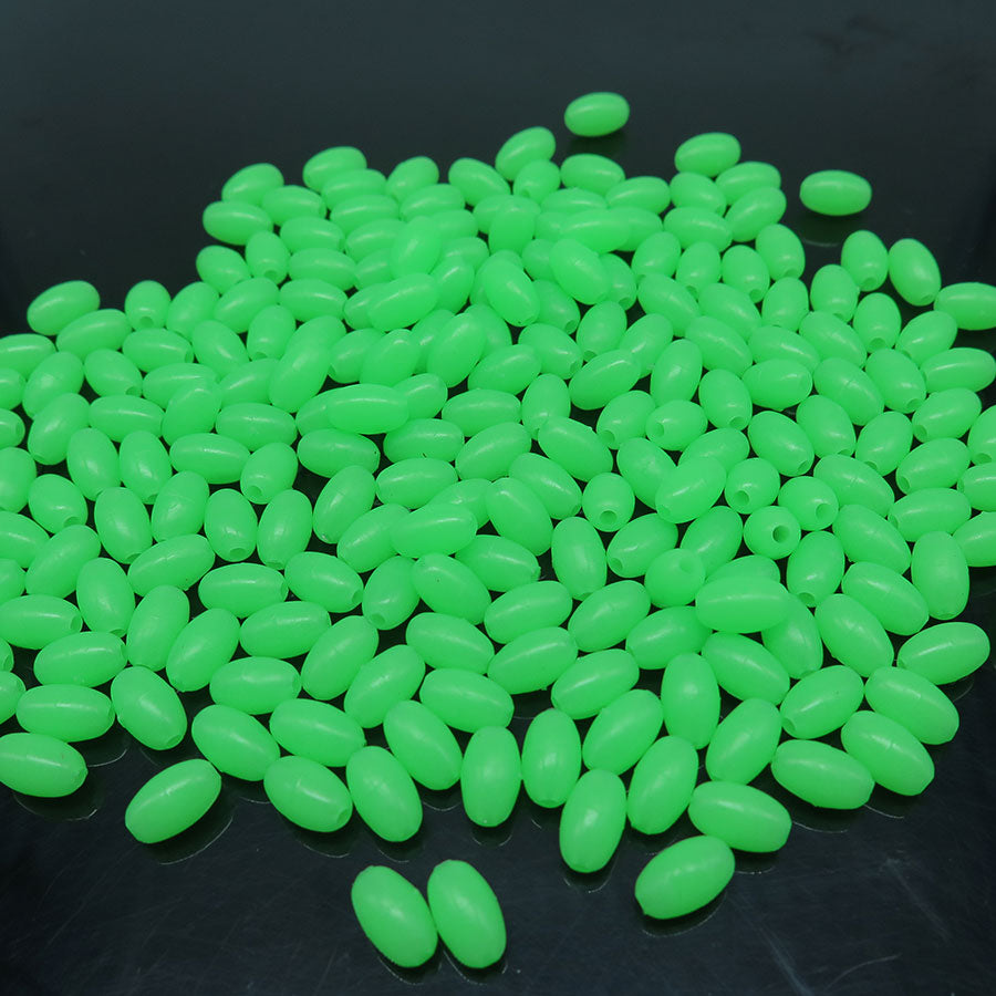 200 PCS/Lot Oval Hard Fishing Bead Luminous Plastic Float Bobber Stopper Hook Lure Accessories