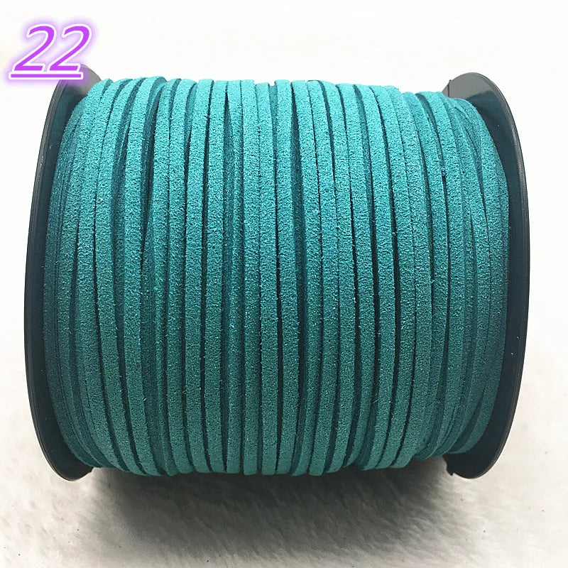 NEW 5yards/Lot 3mm Double Sided Suede Braided Cord Korean Velvet Leather Handmade Beading Bracelet Jewelry String