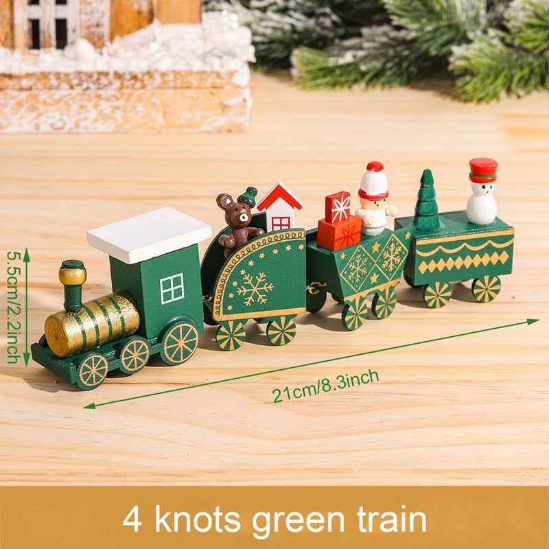 Christmas Wooden Train Merry Christmas Decoration for Home 2023 Christmas Ornaments Navidad Xmas New Year 2024