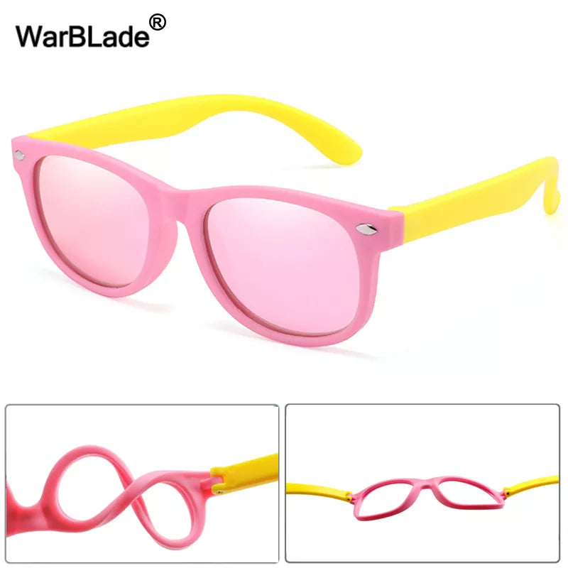 WarBlade Fashion Kids Sunglasses Children Polarized Sun Glasses Boys Girls Glasses Silicone Safety Baby Shades UV400 Eyewear
