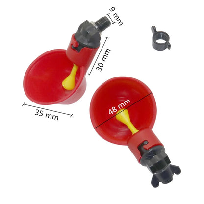 5 Pcs Poultry Water Drinking Cups Automatic Quail Chicken Drinking Plastic Chicken Fowl Drinker Cups Breeding Equipment