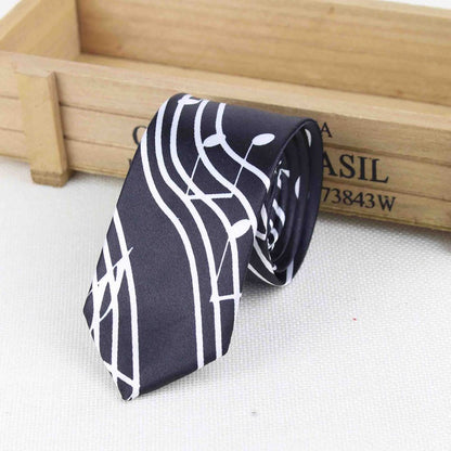 Men's Fashion Neckties Helloween Festival Christmas Tie Soft Designer  Character Necktie Music Score Piano Guitar