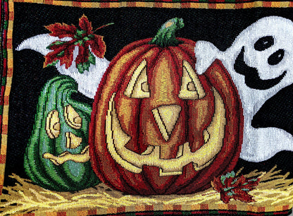 DaDa Bedding Halloween Pumpkins Table Runner, Harvest Orange Tapestry (12914)
