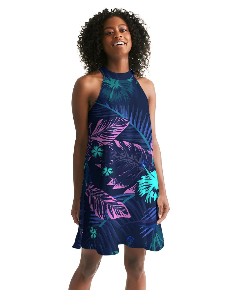 Women's Floral Veronica Casual Halter Dress