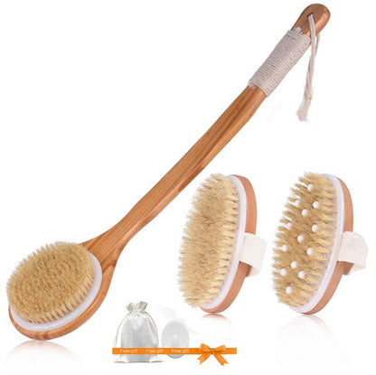 TREESMILE Natural Bristle Bath Brush SPA Woman Man Skin Care Dry Body Brush D40