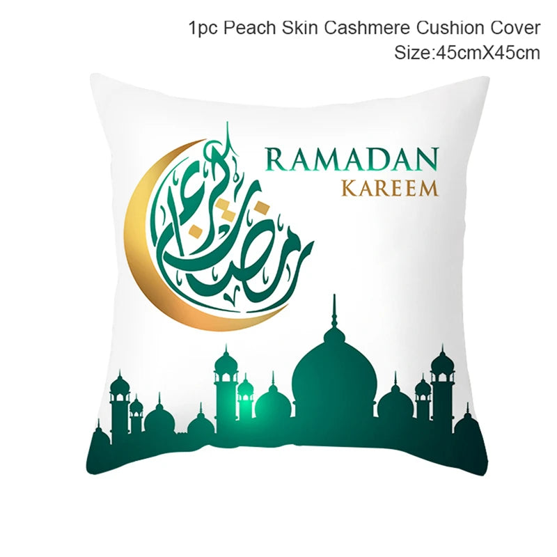Ramadan MUBARAK Cushion Cover Eid Mubarak Decoration Islamic Muslim Party Favors Islam Eid Al Adha Ramadan Kareem 45x45cm