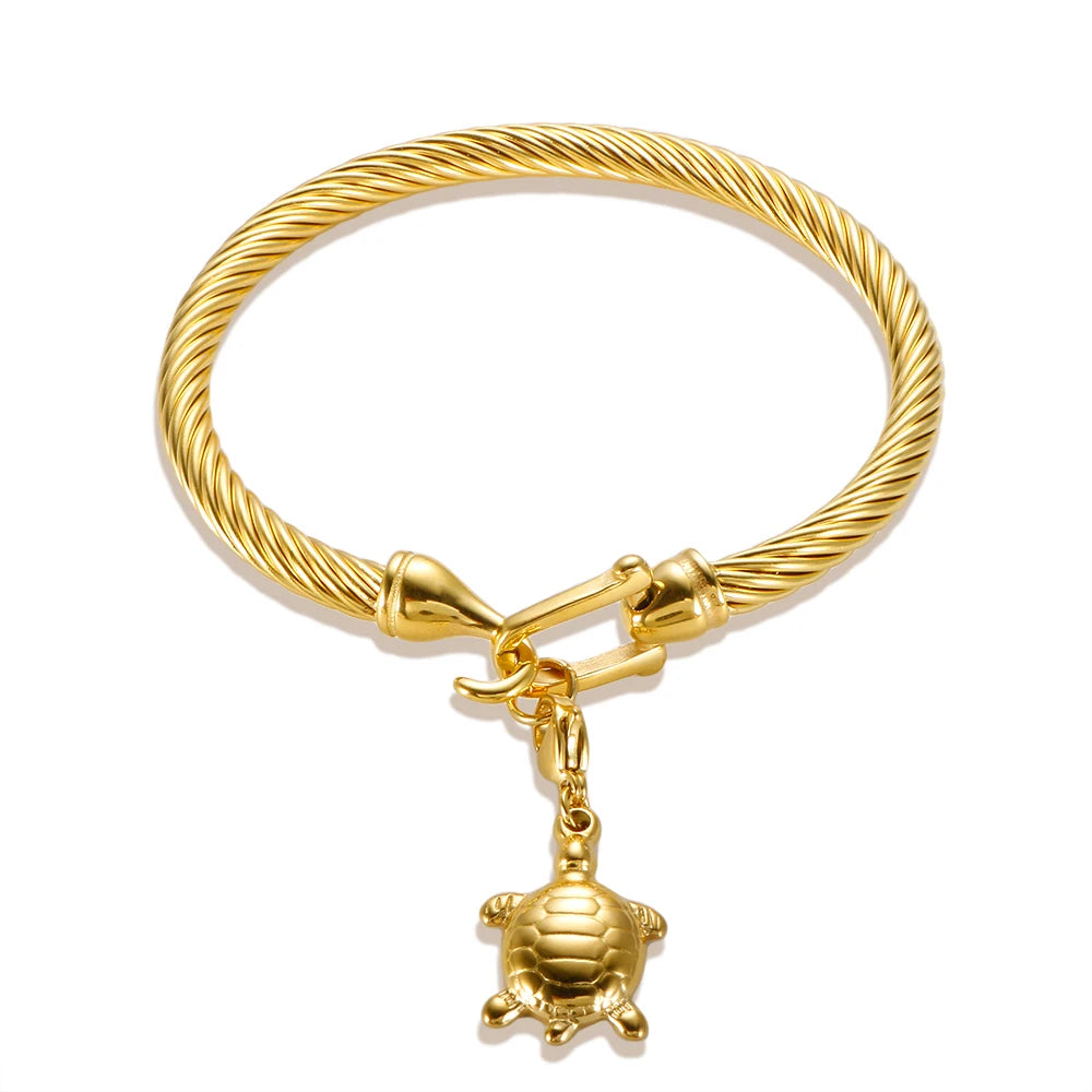 MSX Gold Plating Stainless Steel Bangles Bracelets Vintage Love Roman Numerals Wristband Bracelets Bangles for Men Women