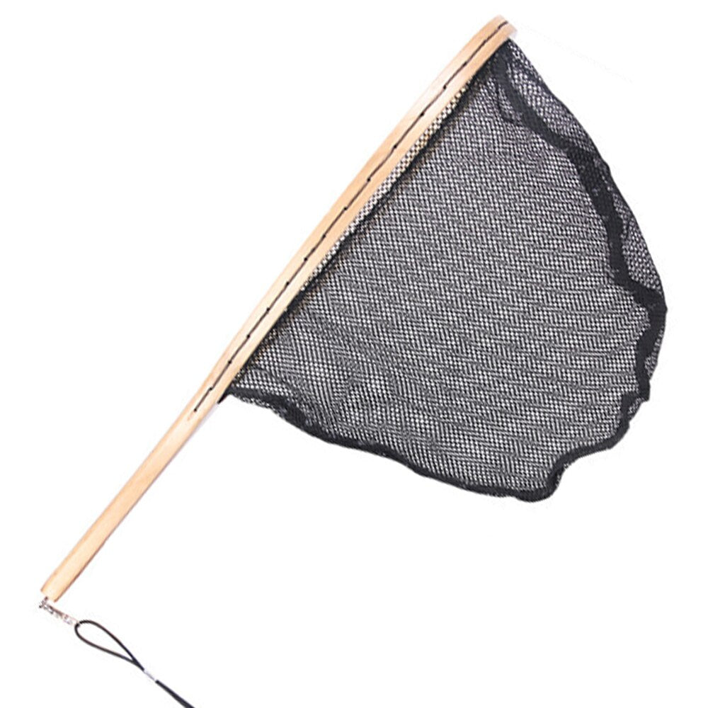 Maximumcatch Fly Fishing Landing Net Nylon Trout Catch and Release Net With Curve Wood Handle Tenkara Net