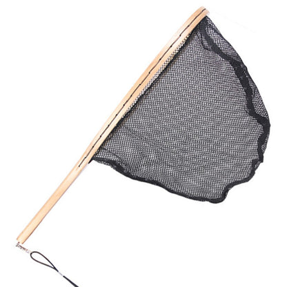 Maximumcatch Fly Fishing Landing Net Nylon Trout Catch and Release Net With Curve Wood Handle Tenkara Net