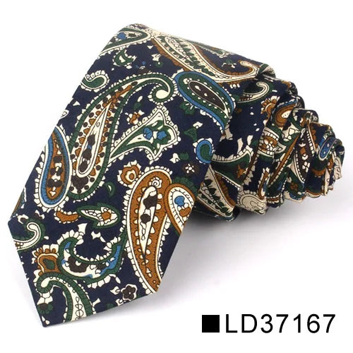 New Floral Tie for Men Women Skinny Cotton Neck Tie for Wedding Casual Mens Neckties Classic Suits Flower Print Neck Ties Cravat