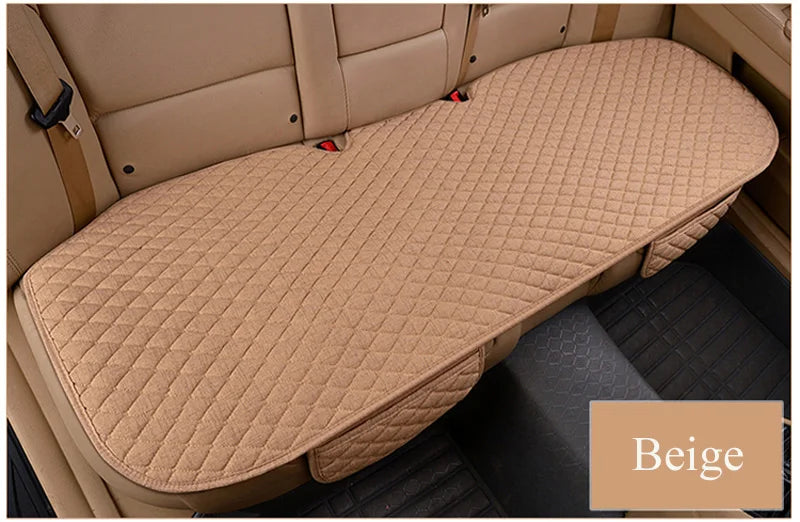 Flax Car Seat Covers Front Rear Full Set Choose Car Seat Cushion Linen Fabric Seat Pad Protector Car Accessories Anti-Slip