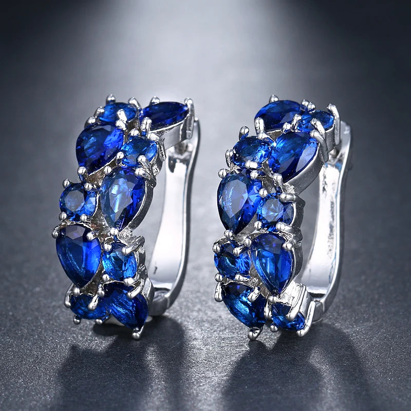 EMMAYA Luxury Rose Gold Color Earrings Flash CZ Zircon Ear Studs 12 Colors Earrings Women Brincos