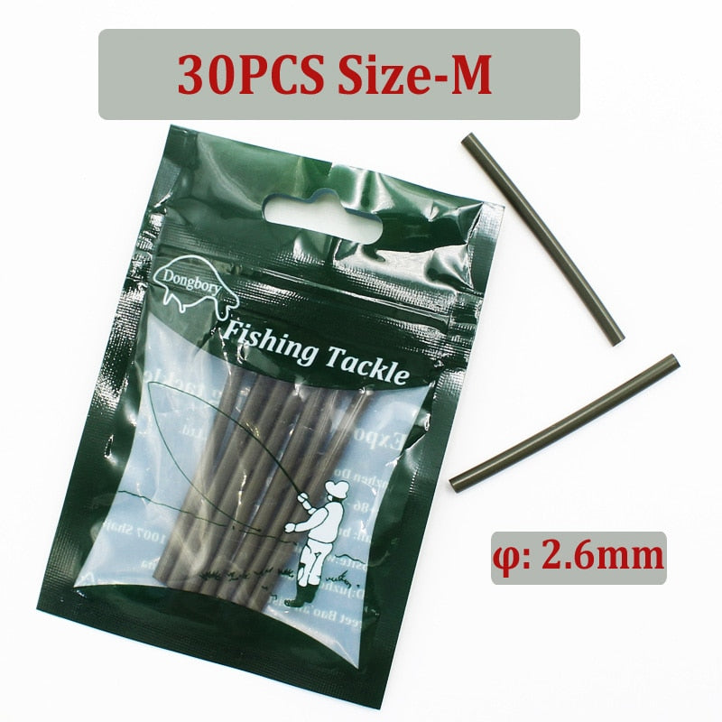 30PCS Carp Fishing Accessories Anti Tangle Sleeves Line Aligner Tube for Carp Fishing Rig Hair Ronnie Rig Terminal Tackle