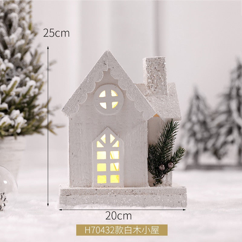 Creative Christmas Wooden Decorative House Pendant Simulation Street Light Model Light Christmas Party Home Decoration Navidad