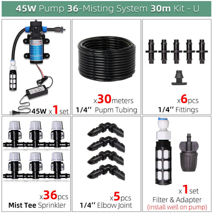 MUCIAKIE 50m-5m DIY Drip Irrigation System Automatic Watering Garden Hose Micro Drip Watering Kits With Adjustable Drippers