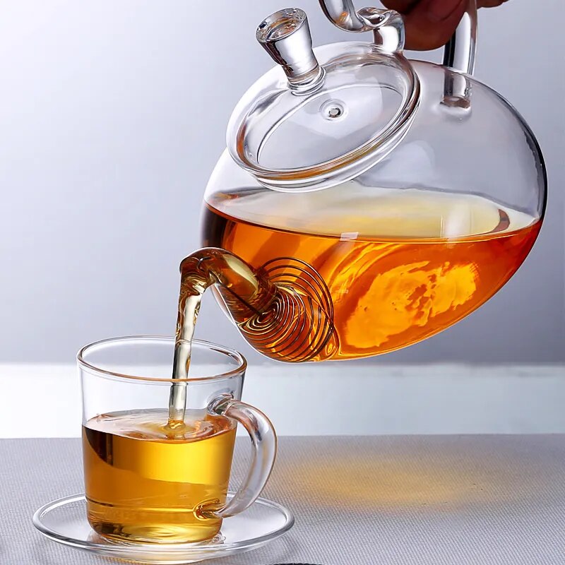 New Flower Puer Glass Tea Teapot Kung Fu Tea Maker With Heat Resistant Chinese G
