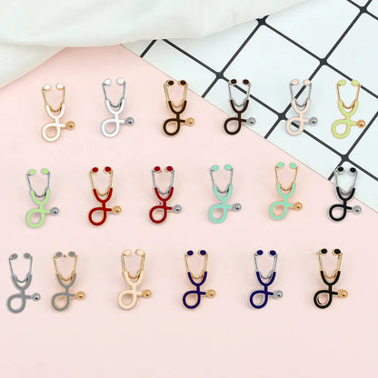 Creative 18 Styles Colorful Brooches Doctor Nurse Stethoscope Enamel Pins Medical Denim Jackets Bag Jewelry Button Badges