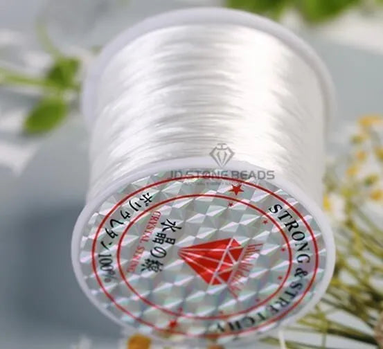 1Roll/35m 0.5mm Elastic Thread Cord String Round Crystal Line Nylon Rubber Stretchy Cord for Jewelry Making Beading Accessories