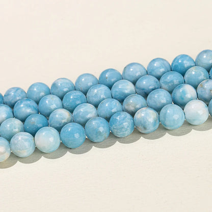 Natural Stone Sea Blue China Larimar Bead Round Loose Spacer Dyed Color Bead for Jewelry Making Diy Bracelet Neckace Accessory