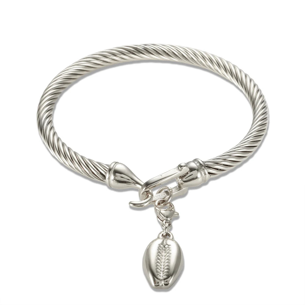 MSX Gold Plating Stainless Steel Bangles Bracelets Vintage Love Roman Numerals Wristband Bracelets Bangles for Men Women