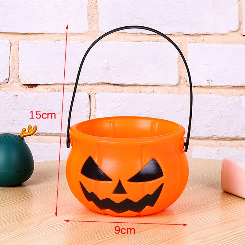 Halloween Candy Pot Halloween Cauldron Novelty Halloween Bucket Ornament Skull Witch Toy